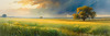 Vast Prairie with Swaying Tallgrass and a Distant Solitary Tree under a Dramatic Sky