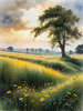 Vast Prairie with Swaying Tallgrass and a Distant Solitary Tree under a Dramatic Sky