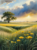 Vast Prairie with Swaying Tallgrass and a Distant Solitary Tree under a Dramatic Sky