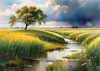 Vast Prairie with Swaying Tallgrass and a Distant Solitary Tree under a Dramatic Sky