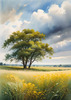 Vast Prairie with Swaying Tallgrass and a Distant Solitary Tree under a Dramatic Sky