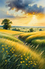 Vast Prairie with Swaying Tallgrass and a Distant Solitary Tree under a Dramatic Sky