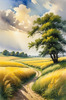 Vast Prairie with Swaying Tallgrass and a Distant Solitary Tree under a Dramatic Sky