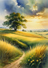 Vast Prairie with Swaying Tallgrass and a Distant Solitary Tree under a Dramatic Sky