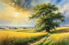 Vast Prairie with Swaying Tallgrass and a Distant Solitary Tree under a Dramatic Sky