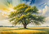 Vast Prairie with Swaying Tallgrass and a Distant Solitary Tree under a Dramatic Sky