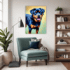 Protective Rottweiler Living Room Demo