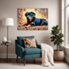Protective Rottweiler Living Room Demo
