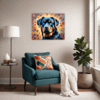 Protective Rottweiler Living Room Demo