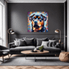 Protective Rottweiler Living Room Demo