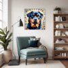 Protective Rottweiler Living Room Demo