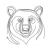 Minimalist Line Art of Raccoon's Masked Eye Area