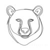 Minimalist Line Art of Raccoon's Masked Eye Area
