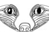 Minimalist Line Art of Raccoon's Masked Eye Area