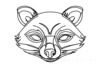Minimalist Line Art of Raccoon's Masked Eye Area