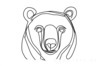 Minimalist Line Art of Raccoon's Masked Eye Area