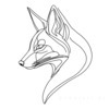 Minimalist Line Art of Raccoon's Masked Eye Area