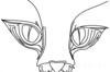 Minimalist Line Art of Raccoon's Masked Eye Area