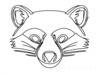 Minimalist Line Art of Raccoon's Masked Eye Area