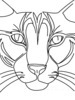 Minimalist Line Art of Raccoon's Masked Eye Area