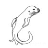Minimalist Line Art of Raccoon's Masked Eye Area