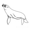 Minimalist Line Art of Raccoon's Masked Eye Area