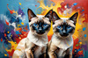 Expressive Siamese Cat Lost in Reflection Art Print