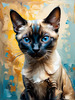 Expressive Siamese Cat Lost in Reflection Art Print