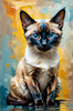Expressive Siamese Cat Lost in Reflection Art Print