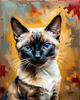 Expressive Siamese Cat Lost in Reflection Art Print