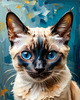 Expressive Siamese Cat Lost in Reflection Art Print
