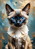 Expressive Siamese Cat Lost in Reflection Art Print