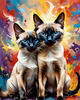 Expressive Siamese Cat Lost in Reflection Art Print