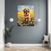 Retriever in Golden Blooms Hallway Demo