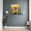 Retriever in Golden Blooms Hallway Demo