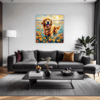 Retriever in Golden Blooms Living Room Demo