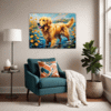 Retriever in Golden Blooms Living Room Demo