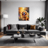 Retriever in Golden Blooms Living Room Demo