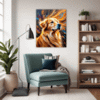 Retriever in Golden Blooms Living Room Demo