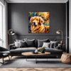 Retriever in Golden Blooms Living Room Demo