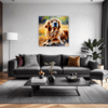 Retriever in Golden Blooms Living Room Demo