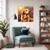 Retriever in Golden Blooms Living Room Demo