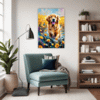 Retriever in Golden Blooms Living Room Demo