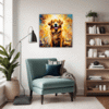 Retriever in Golden Blooms Living Room Demo