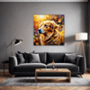 Retriever in Golden Blooms Living Room Demo