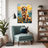 Retriever in Golden Blooms Living Room Demo