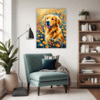 Retriever in Golden Blooms Living Room Demo
