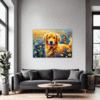 Retriever in Golden Blooms Living Room Demo