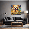 Retriever in Golden Blooms Living Room Demo