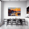 Rocky Tide Pool Sunset Dining Room Demo
